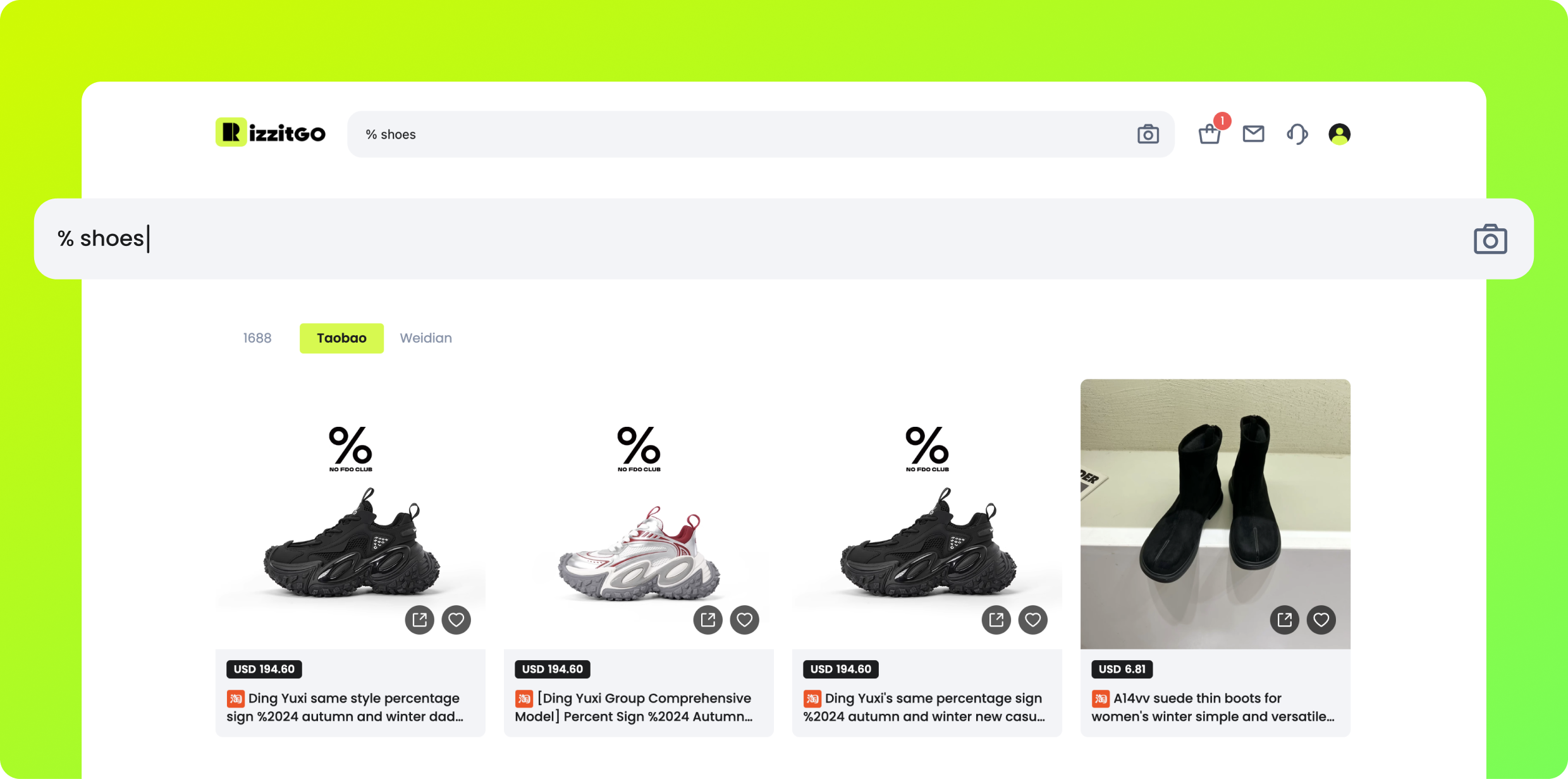 Step 1: search with a keyword and review results